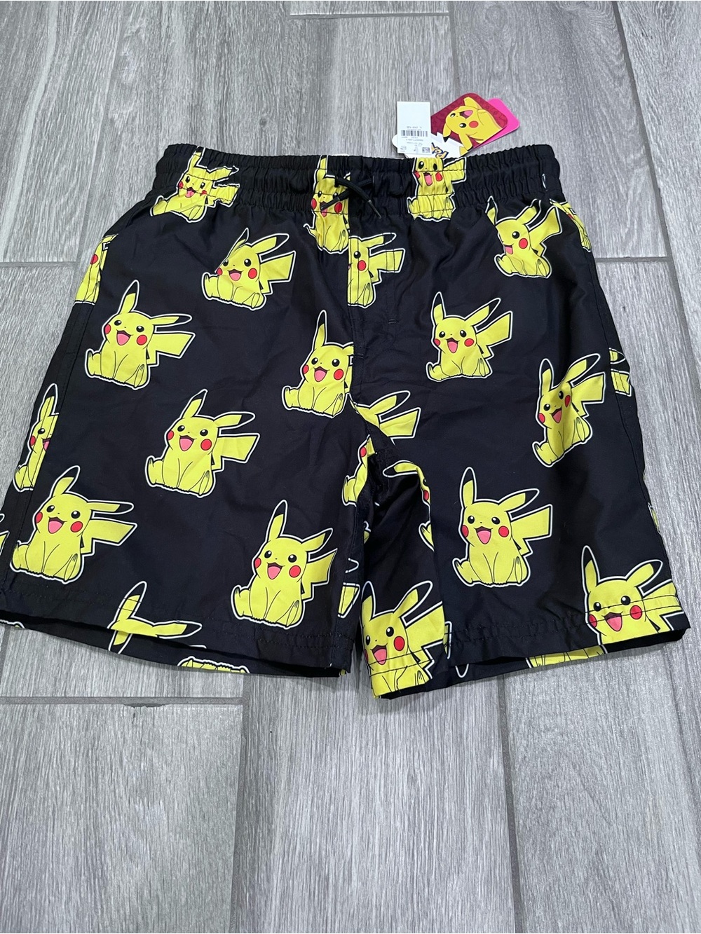 Pokemon Kids Swim Trunks Black with Yellow Pikachu